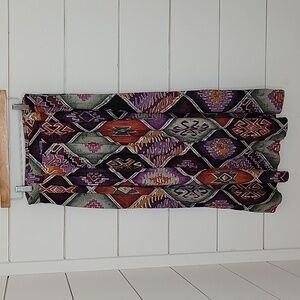 VINTAGE 80s 90s Kenneth Mitchell purple & black multicolored printed maxi skirt